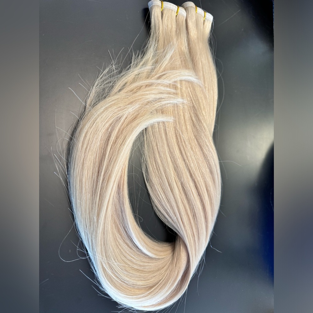 FaltWeft European Premium Hair Extensions 100 Gams 22" L Ice Blonde Color